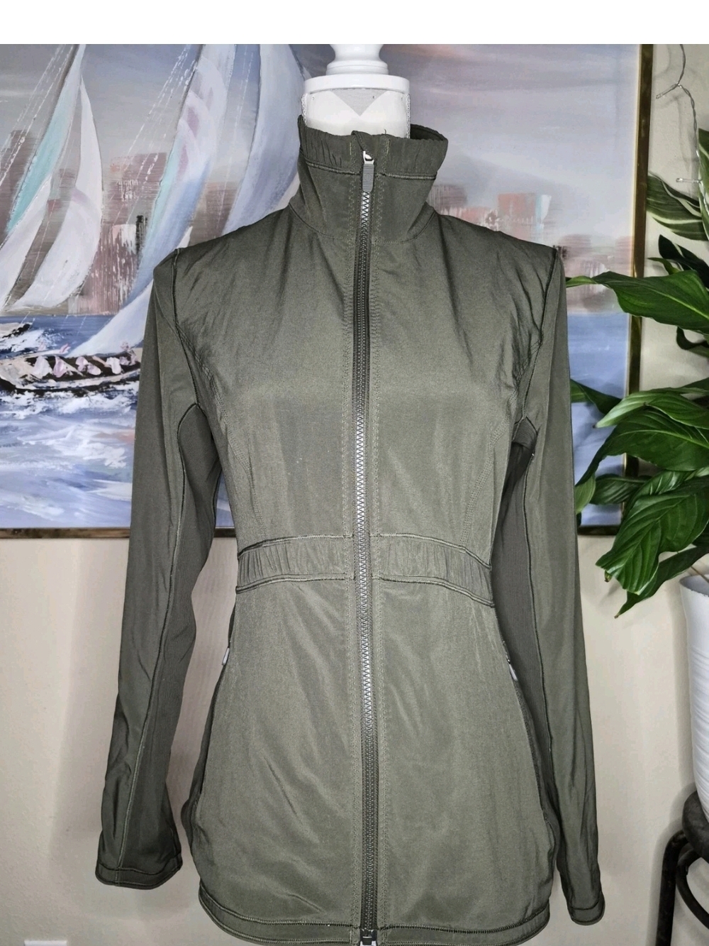 Lululemon Athletica Women's Dark Olive Round Trip Slim Fit Jacket